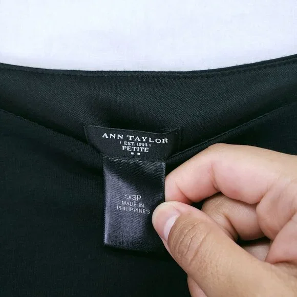 Ann Taylor Women Black Assymetrical Sleeveless A line Petite Dress XXSP - Picture 7 of 13